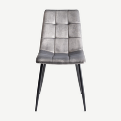 Manitoba Dining Chair in Grey-Velvet