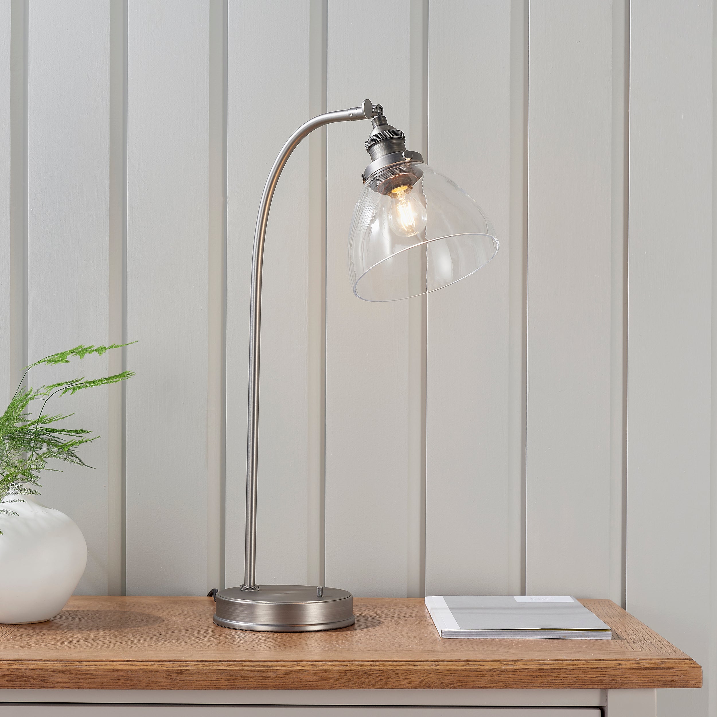 Tatton Brushed Silver Table Lamp