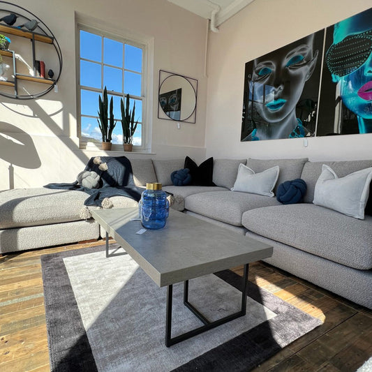 Tashina Corner Sofa 2 in Cologne-Ivory in Left hand facing