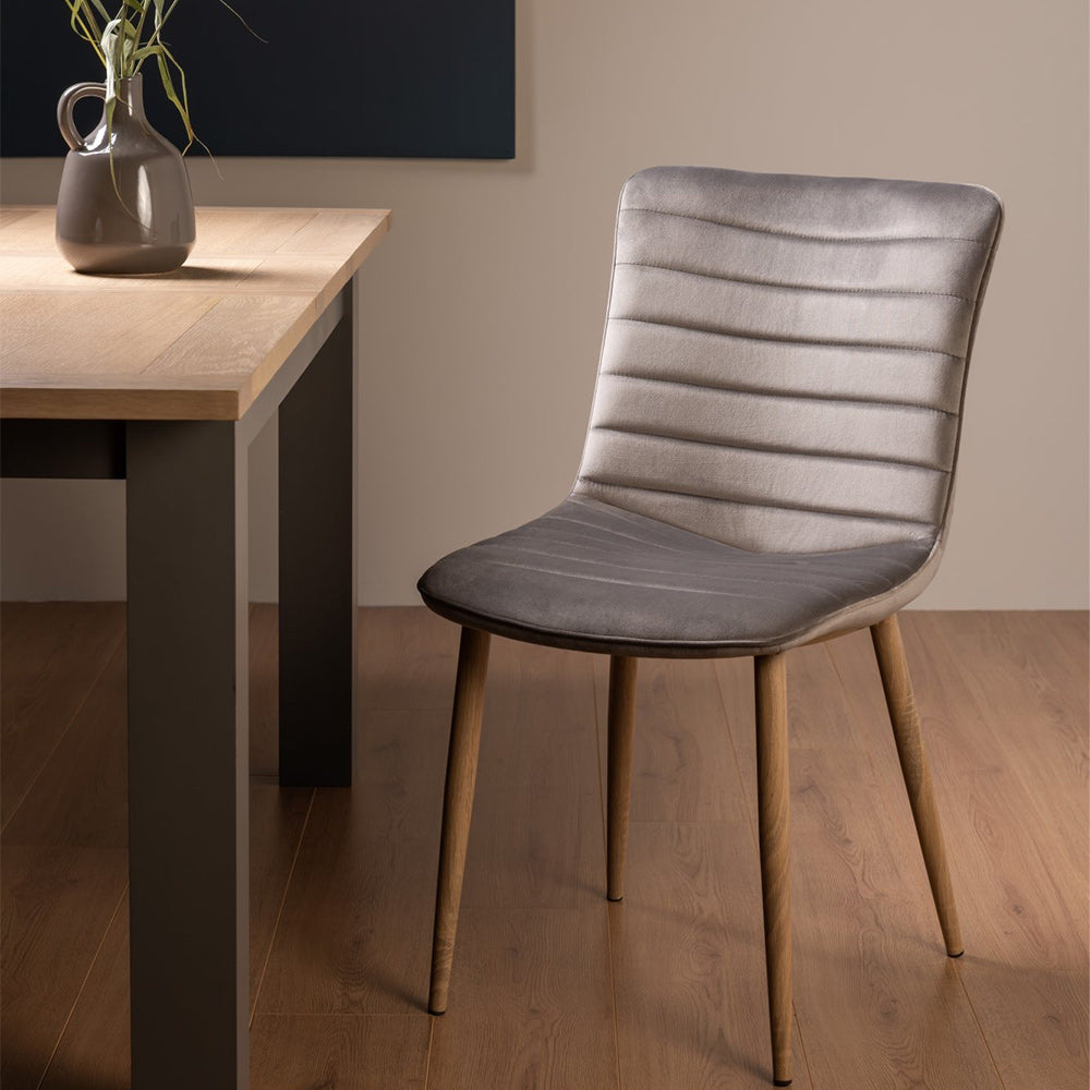 Severin Dining Chair in grey-velvet