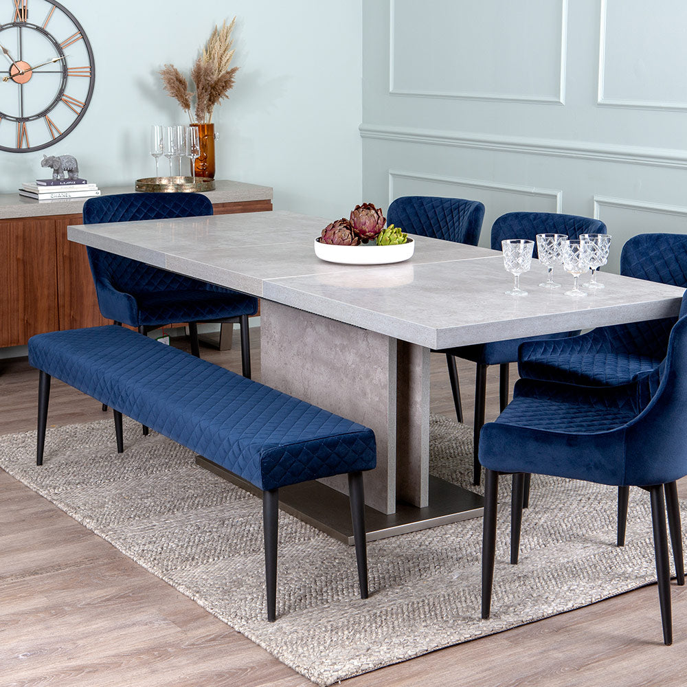 Blue Velvet Ottowa Bench