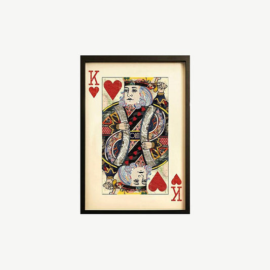 King of Hearts Playing Card Collage Wall Art