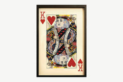 King of Hearts Playing Card Collage Wall Art