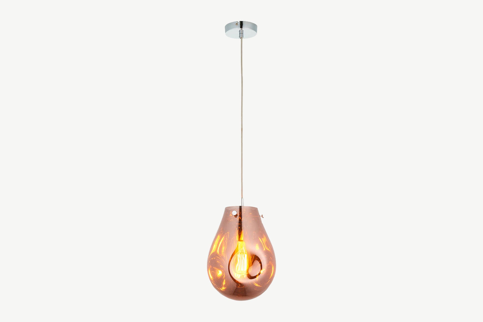 METALLIC COPPER GLASS PENDANT