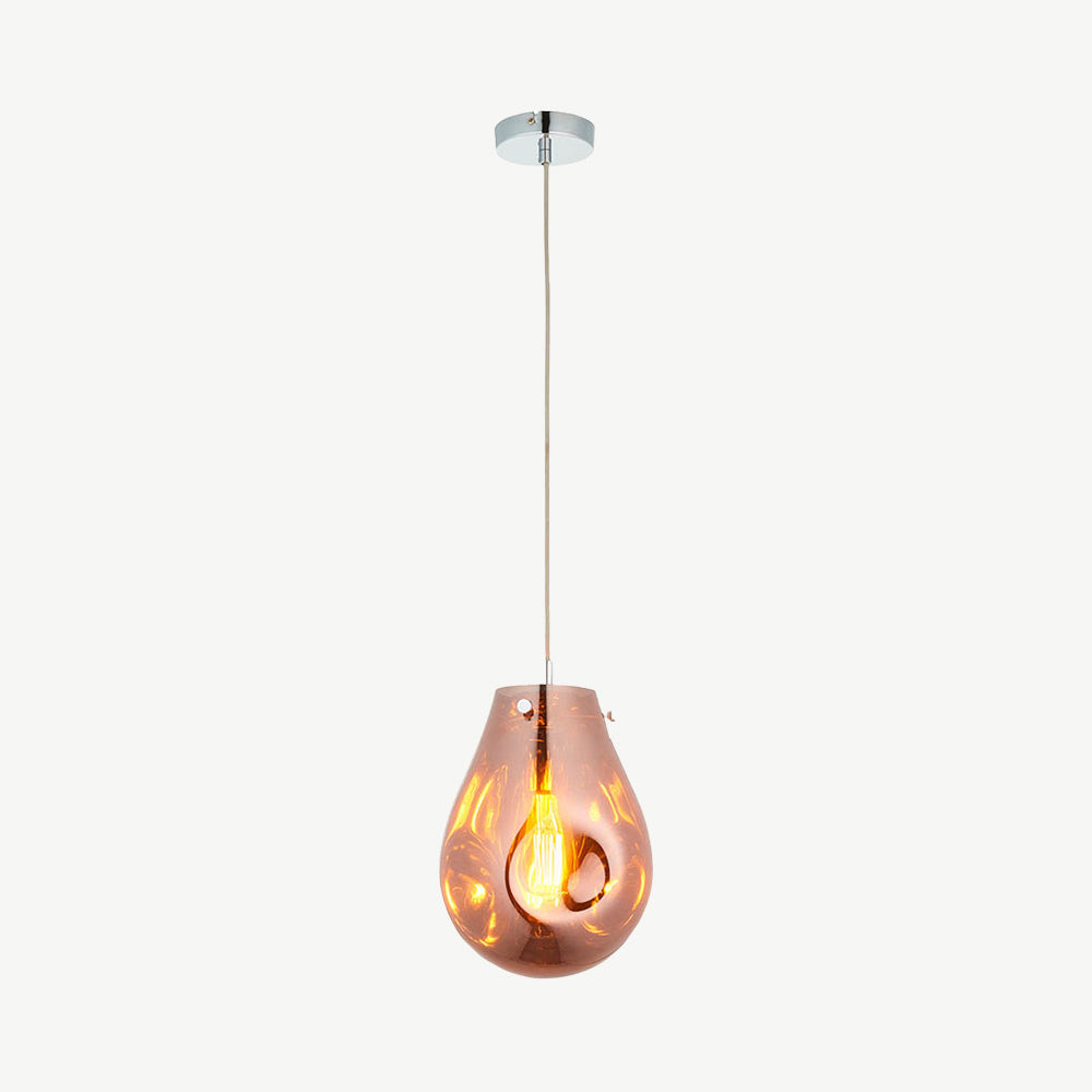 METALLIC COPPER GLASS PENDANT