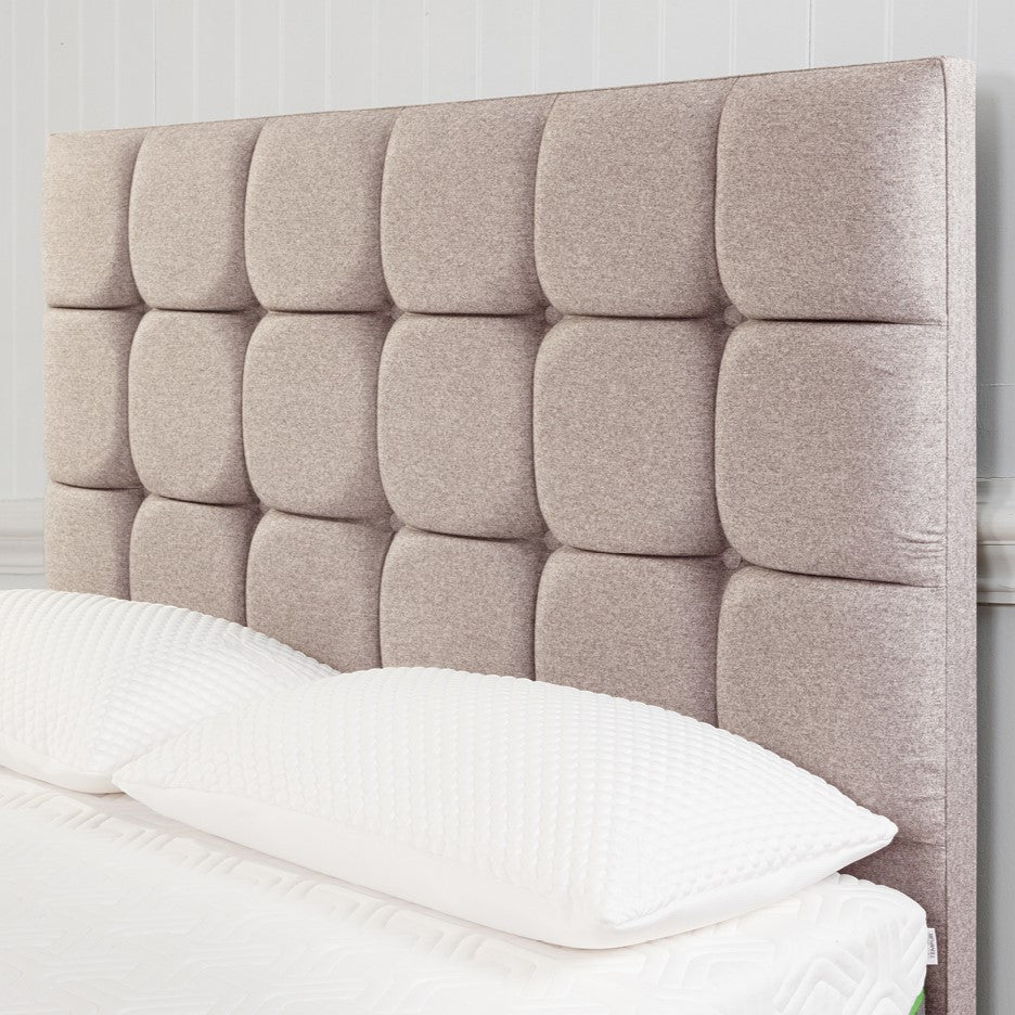 TEMPUR¬¨¬®¬¨¬Æ‚Äö√†√∂‚àö√∫ Moulton Buttoned Headboard in Tweed-Moonlight