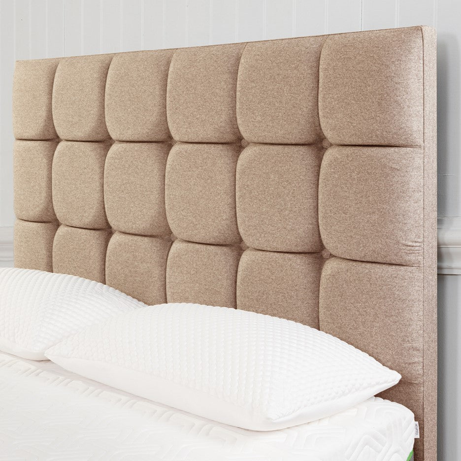 TEMPUR¬¨¬®¬¨¬Æ‚Äö√†√∂‚àö√∫ Moulton Buttoned Headboard in Tweed-Malt