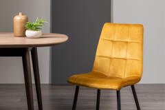 Manitoba Dining Chair in Mustard-Velvet