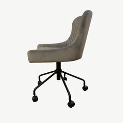 Grey Velvet Ottowa Office Chair