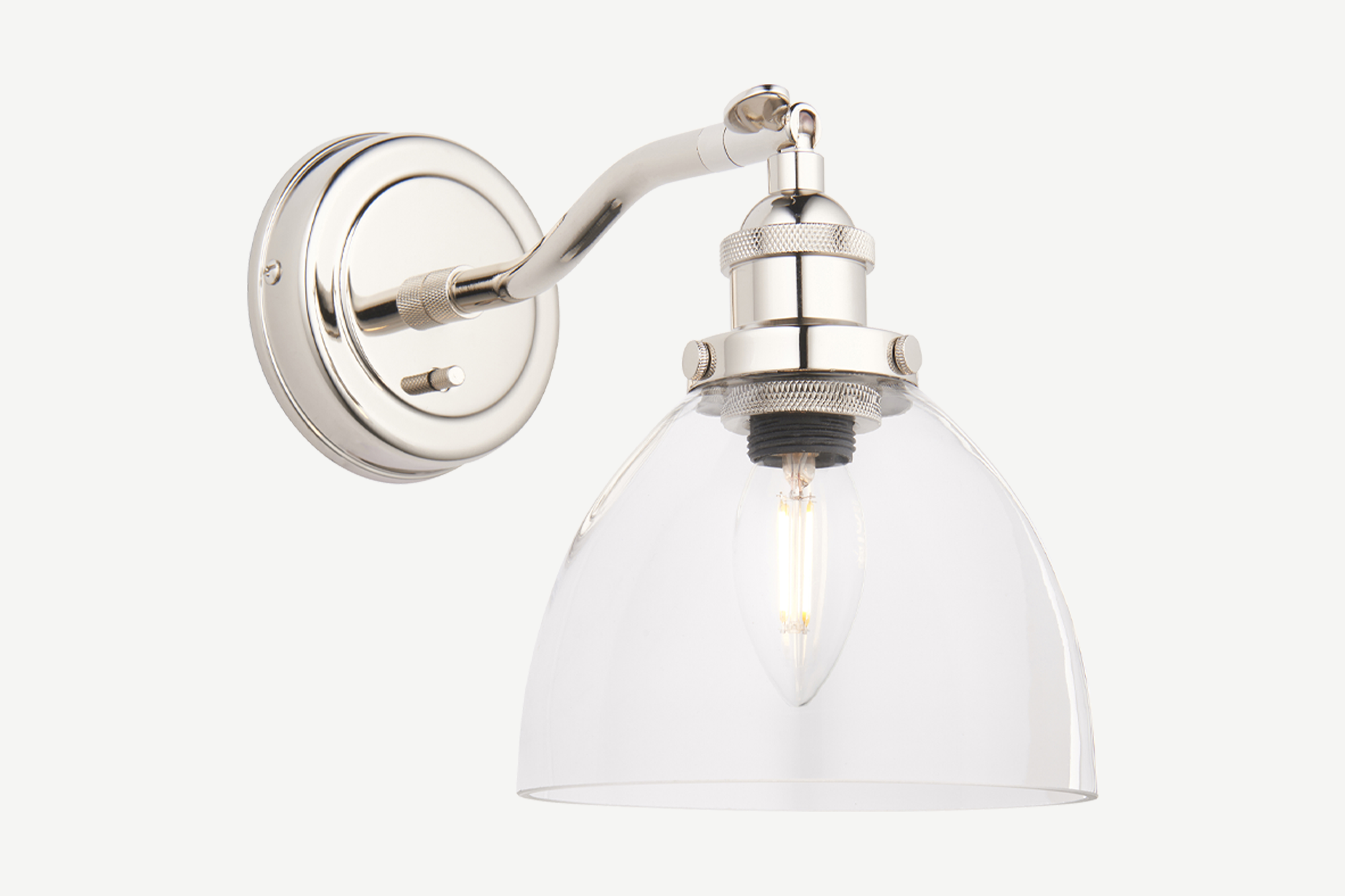 Whirley Clear Glass Wall Light