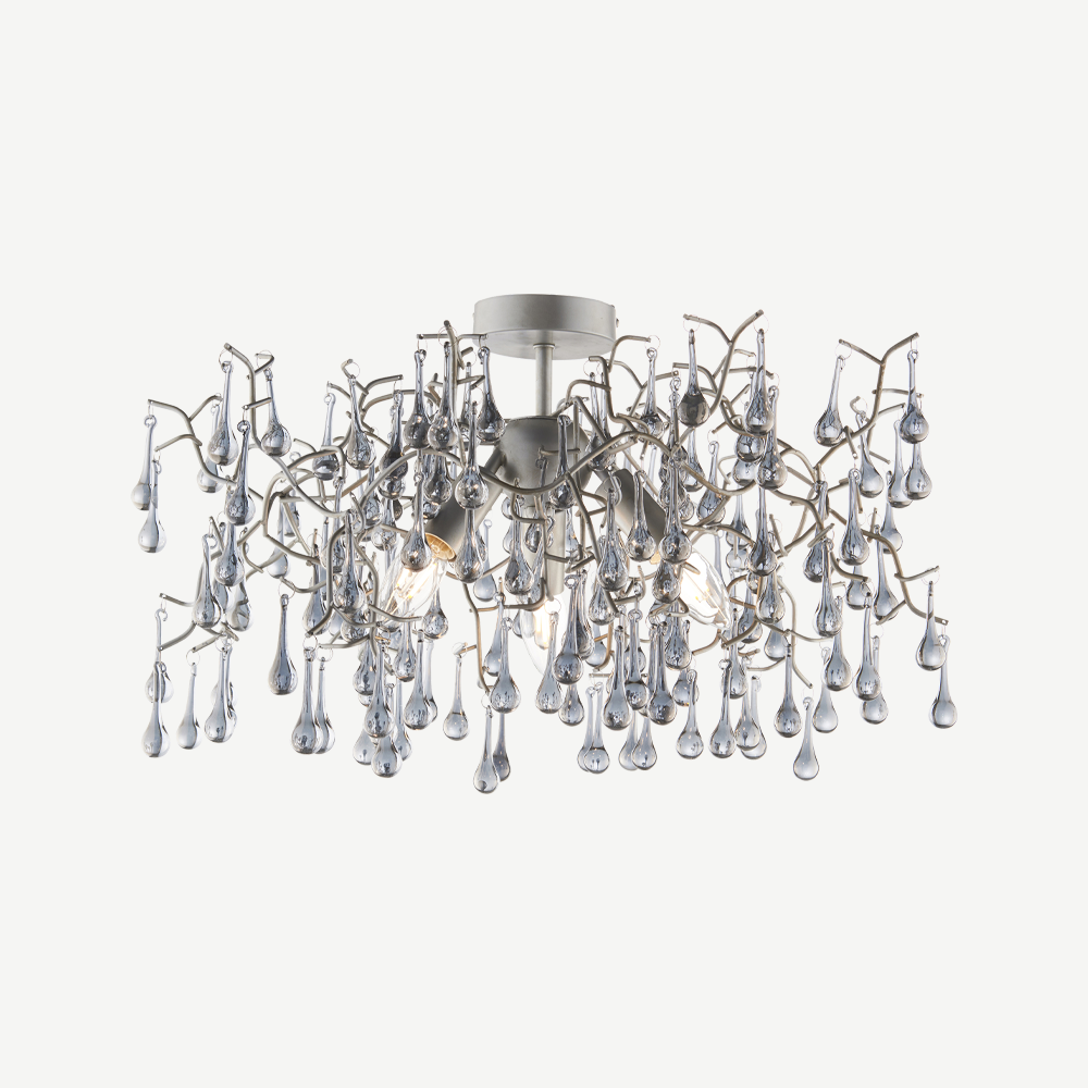 Moore Silver Branch Semi-Flush Chandelier