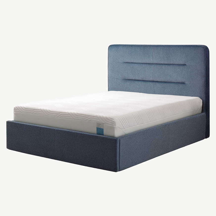 TEMPUR¬¨¬®¬¨¬Æ‚Äö√†√∂‚àö√∫ Linear Ottoman in Twill-Blue-Grey